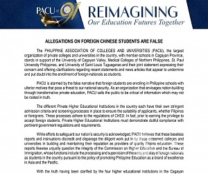 中国学生被"诬蔑间谍" 菲律宾大学联合会深感震惊及担忧